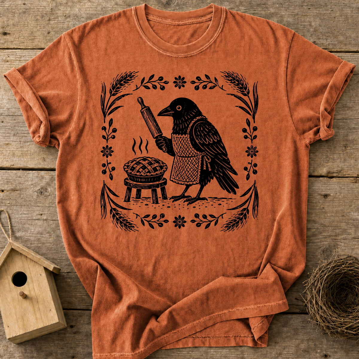 Baker Crow Woodblock T-Shirt
