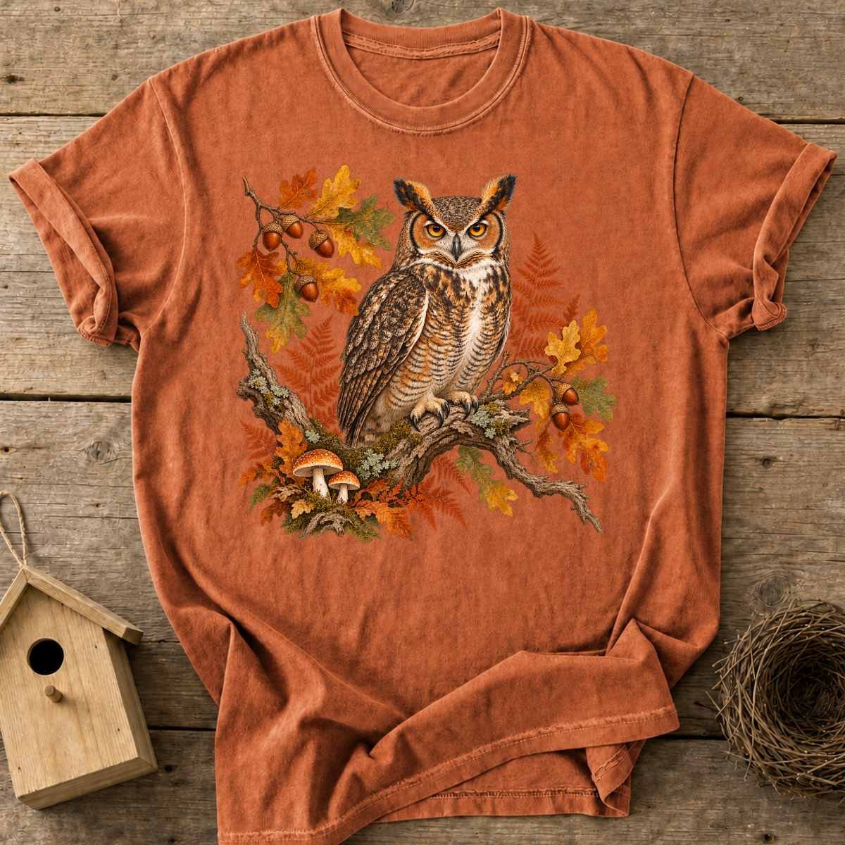Fall Woodland Owl T-Shirt
