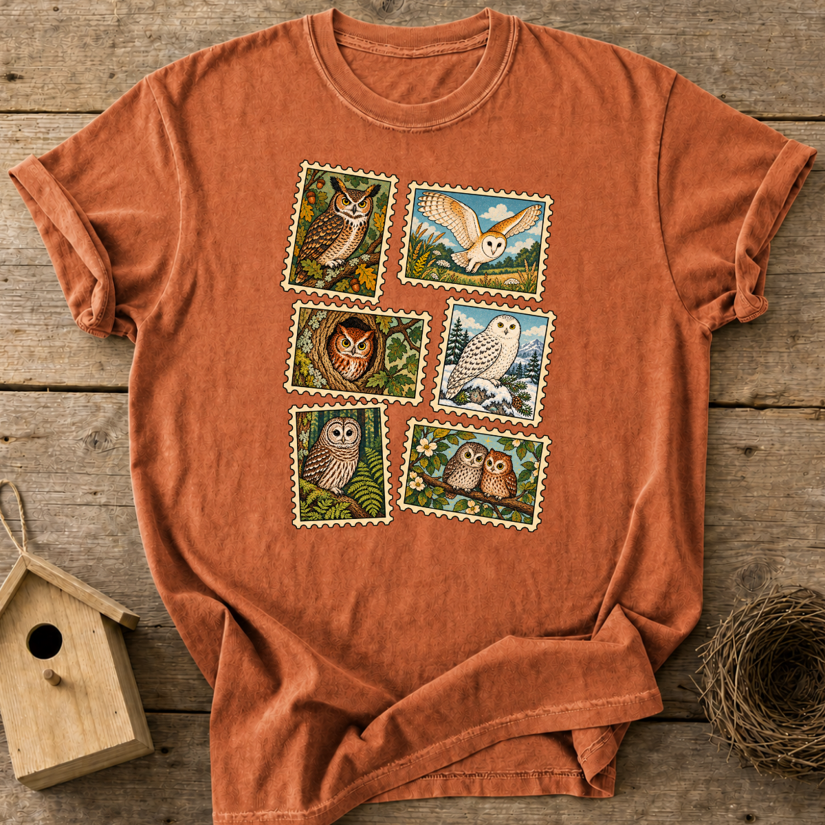 Owl Stamp Collection T-Shirt