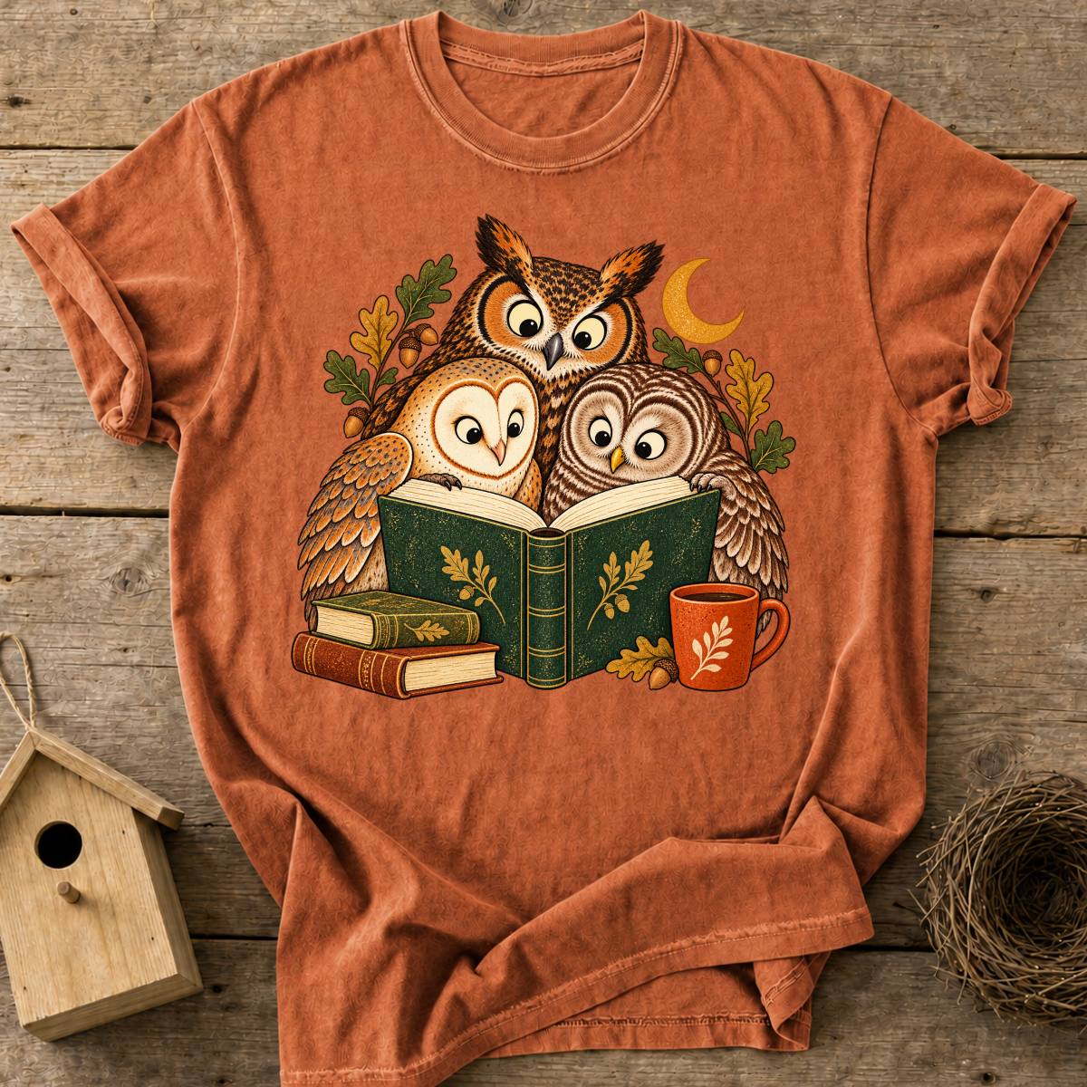 Cozy Reading Owls T-Shirt