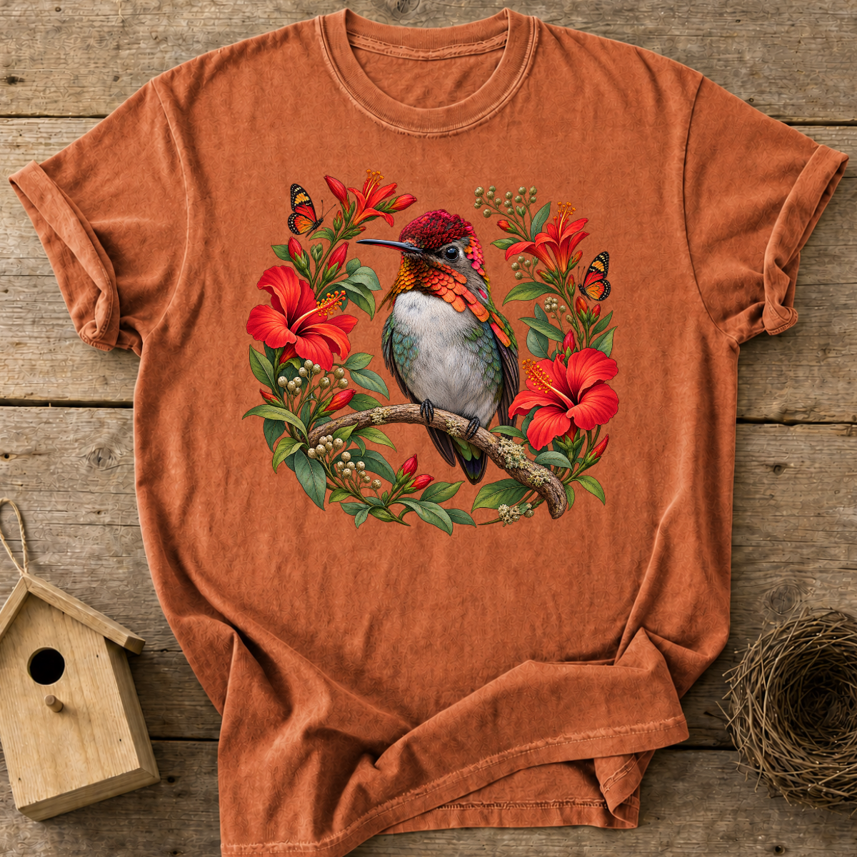 Bee Hummingbird Blooms T-Shirt