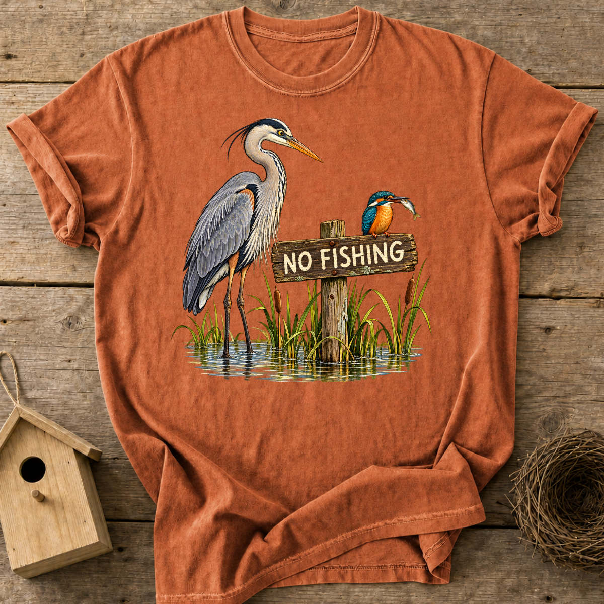No Fishing Birds T-Shirt
