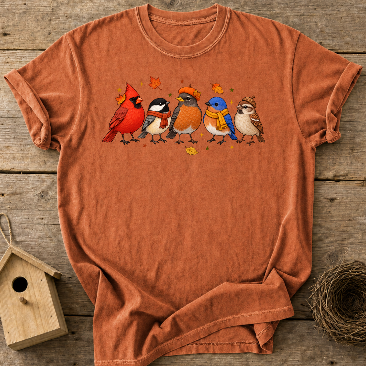 Cozy Autumn Birds T-Shirt