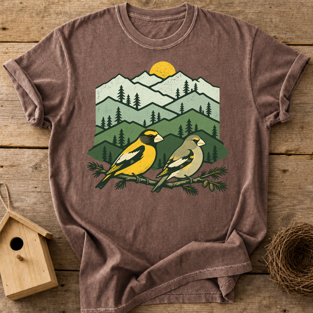 Mountain Grosbeak Couple T-Shirt