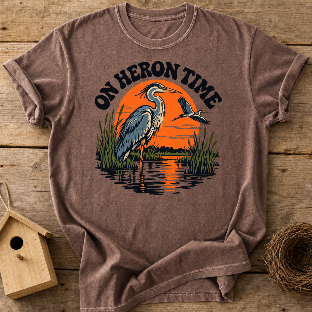 On Heron Time T-Shirt