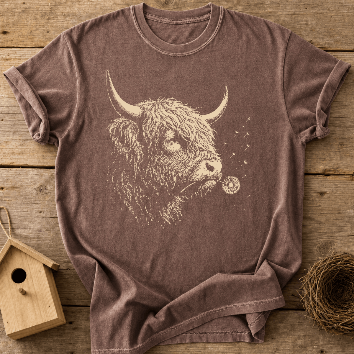 Highland Cow Dandelion T-Shirt