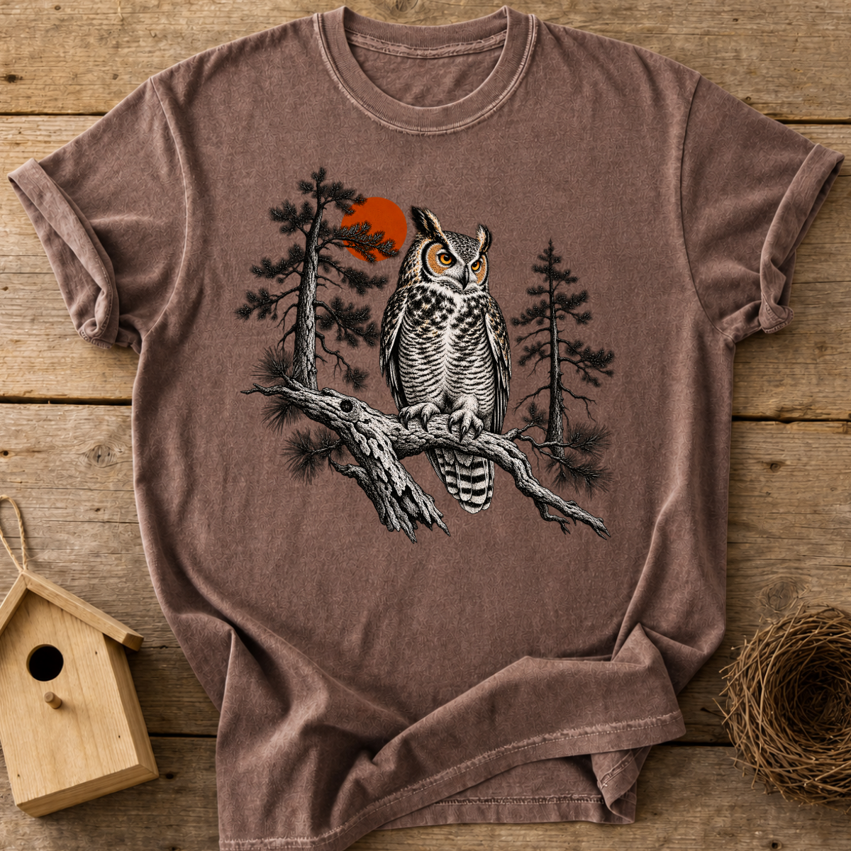 Moonlit Horned Owl T-Shirt