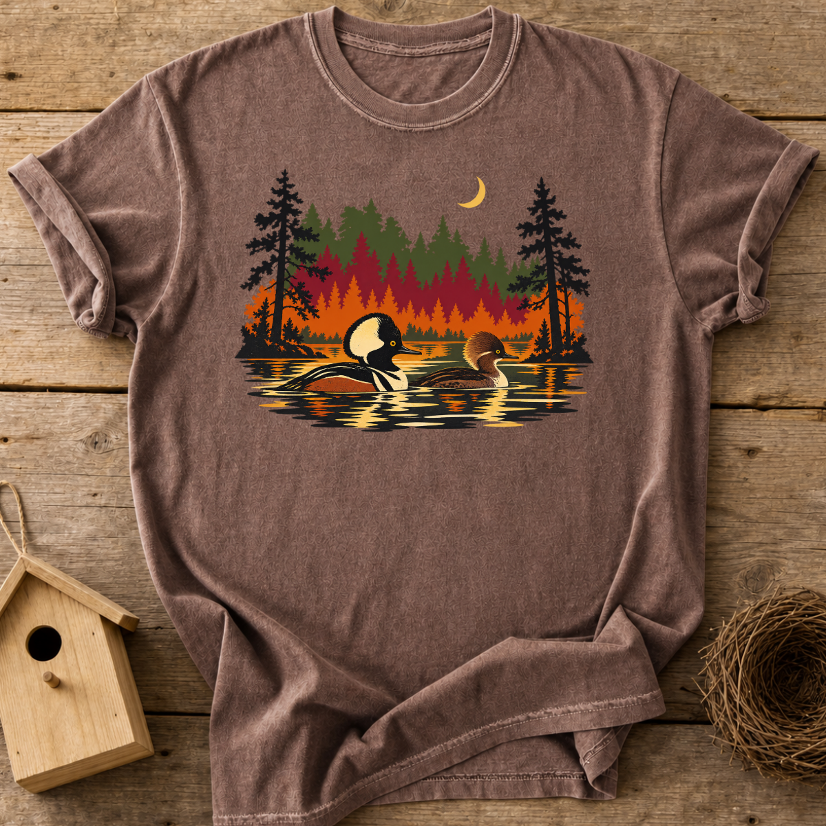Autumn Merganser Couple T-Shirt