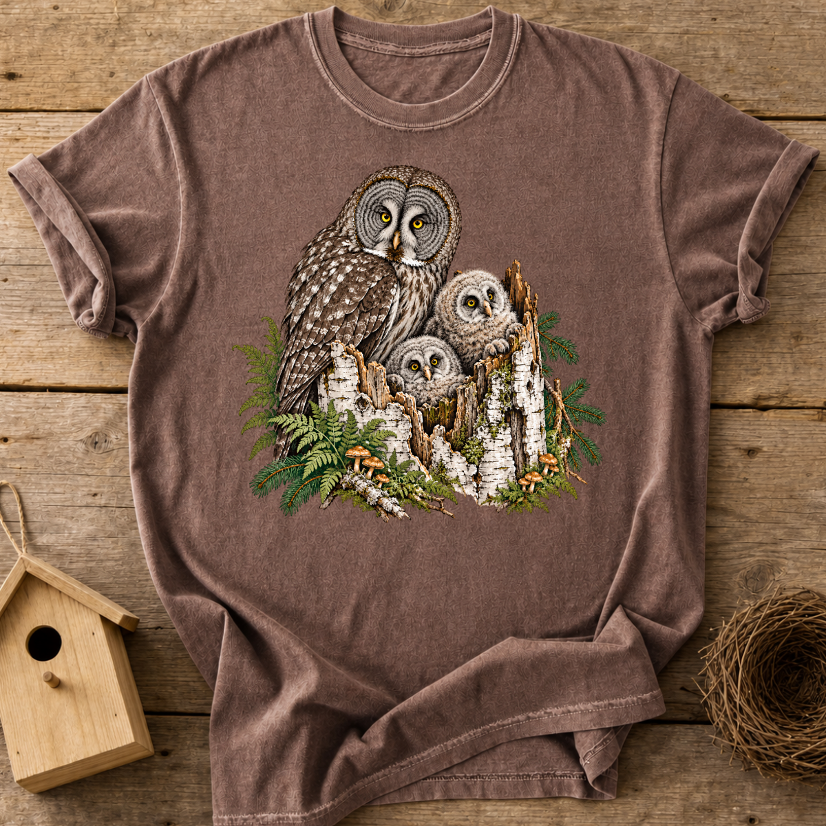Woodland Owl Family T-Shirt