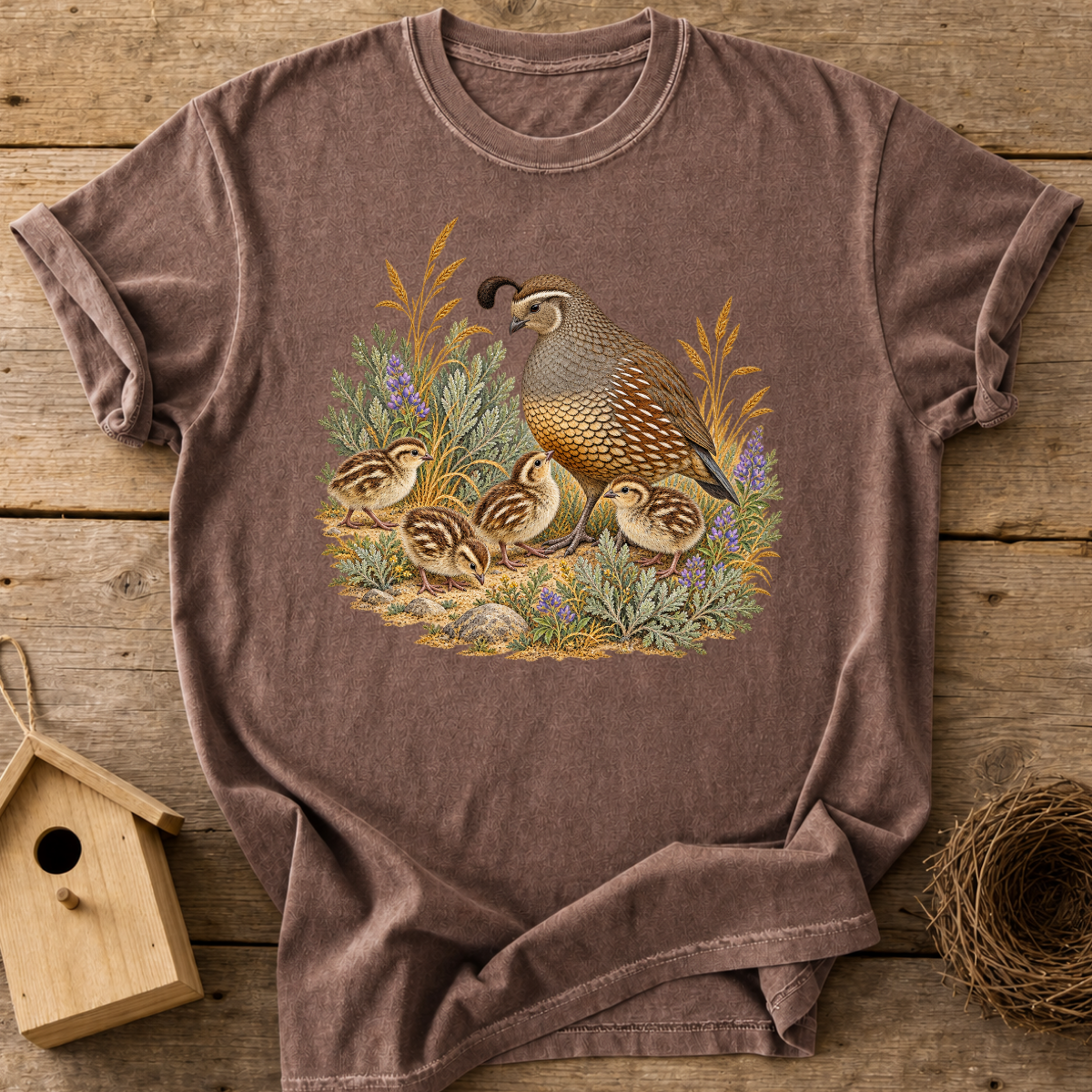 Quail Family Meadow T-Shirt