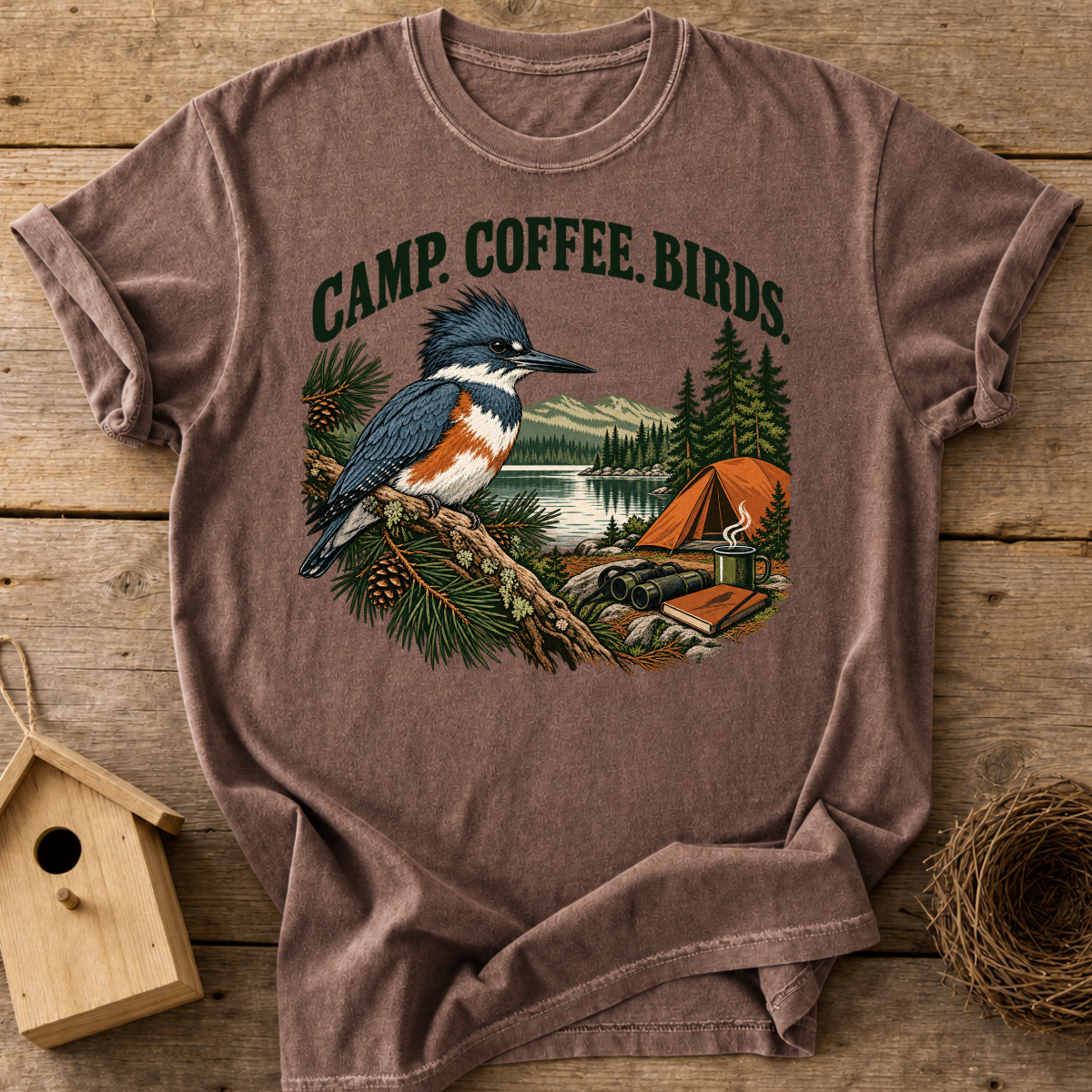 Camp Coffee Birds T-Shirt