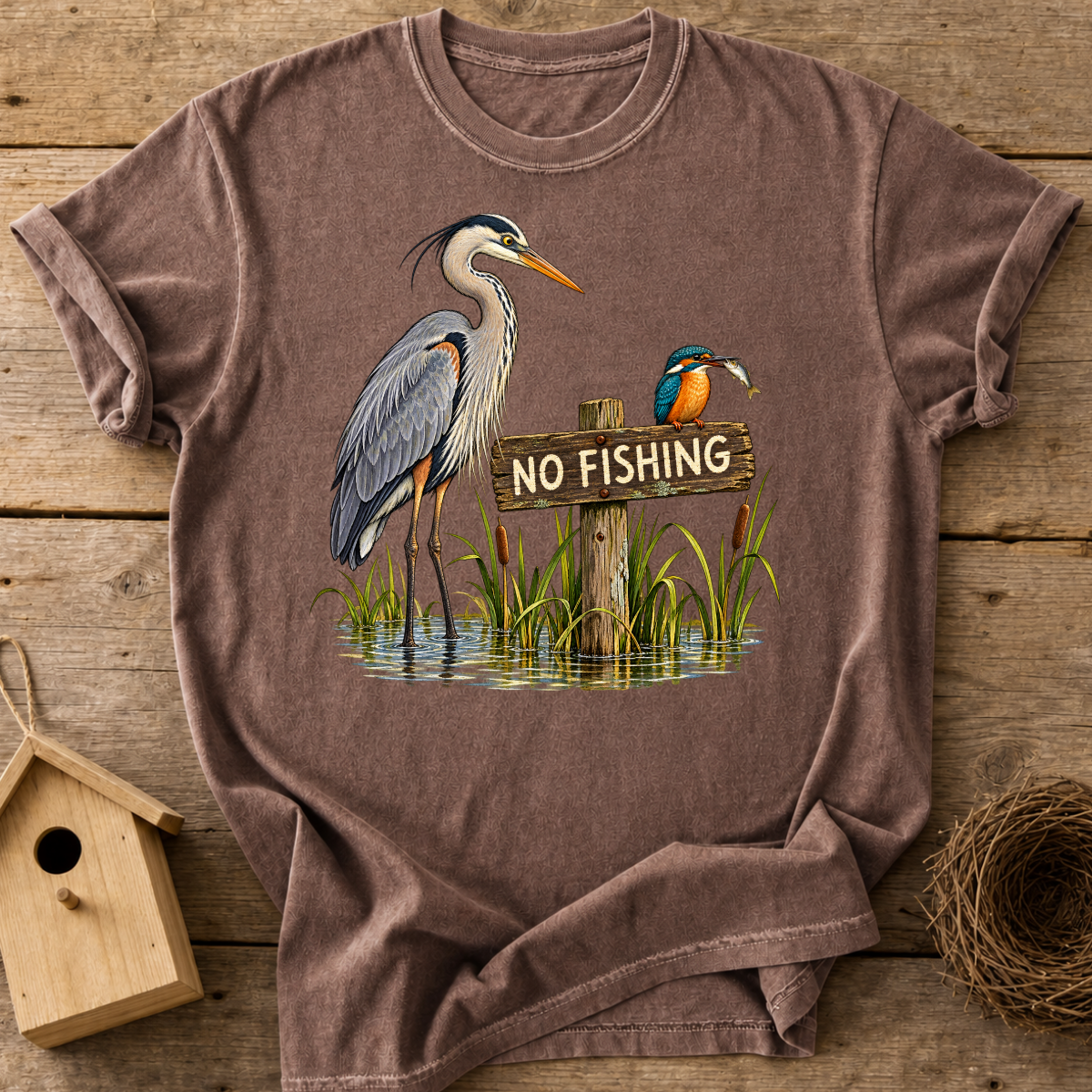No Fishing Birds T-Shirt