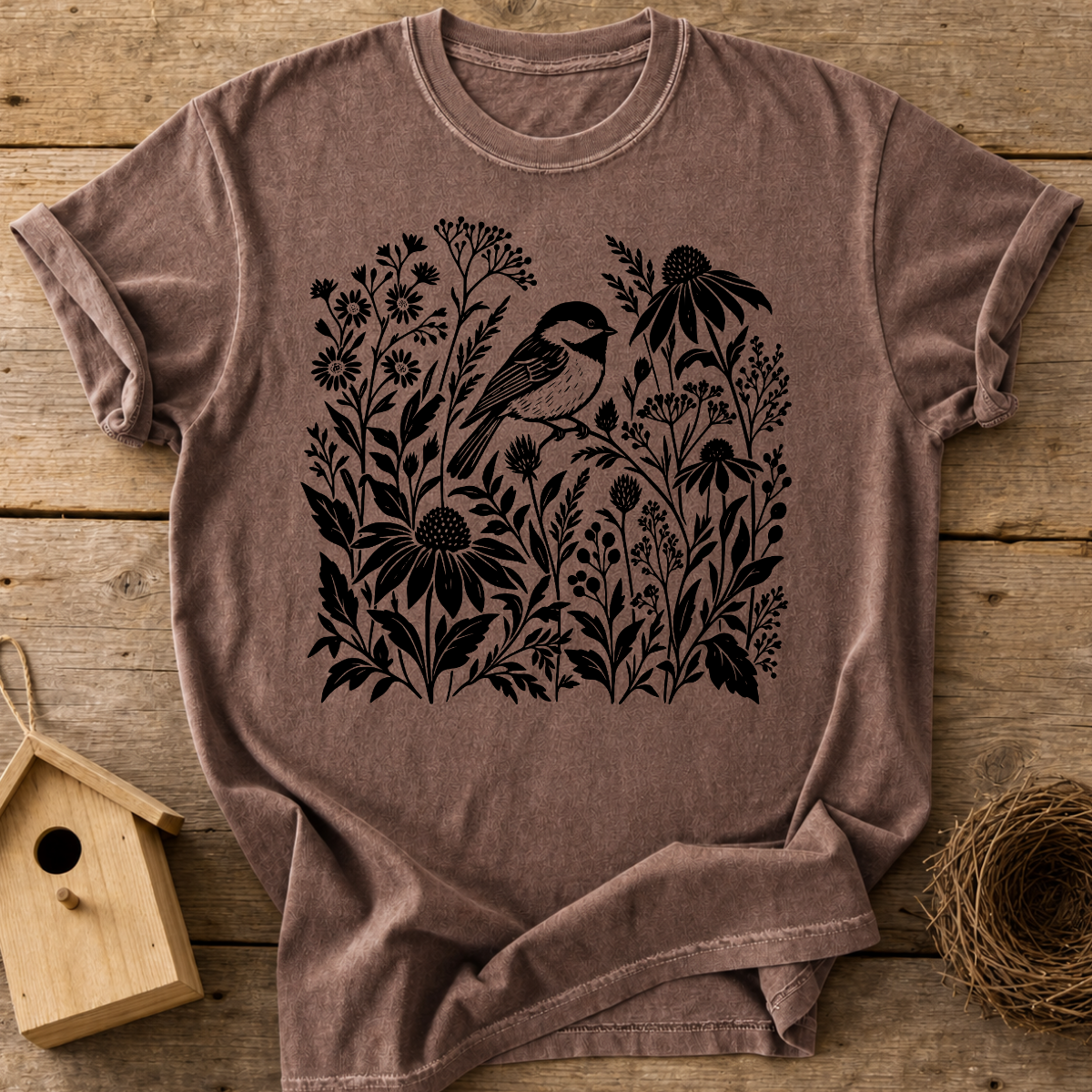 Wildflower Chickadee T-Shirt