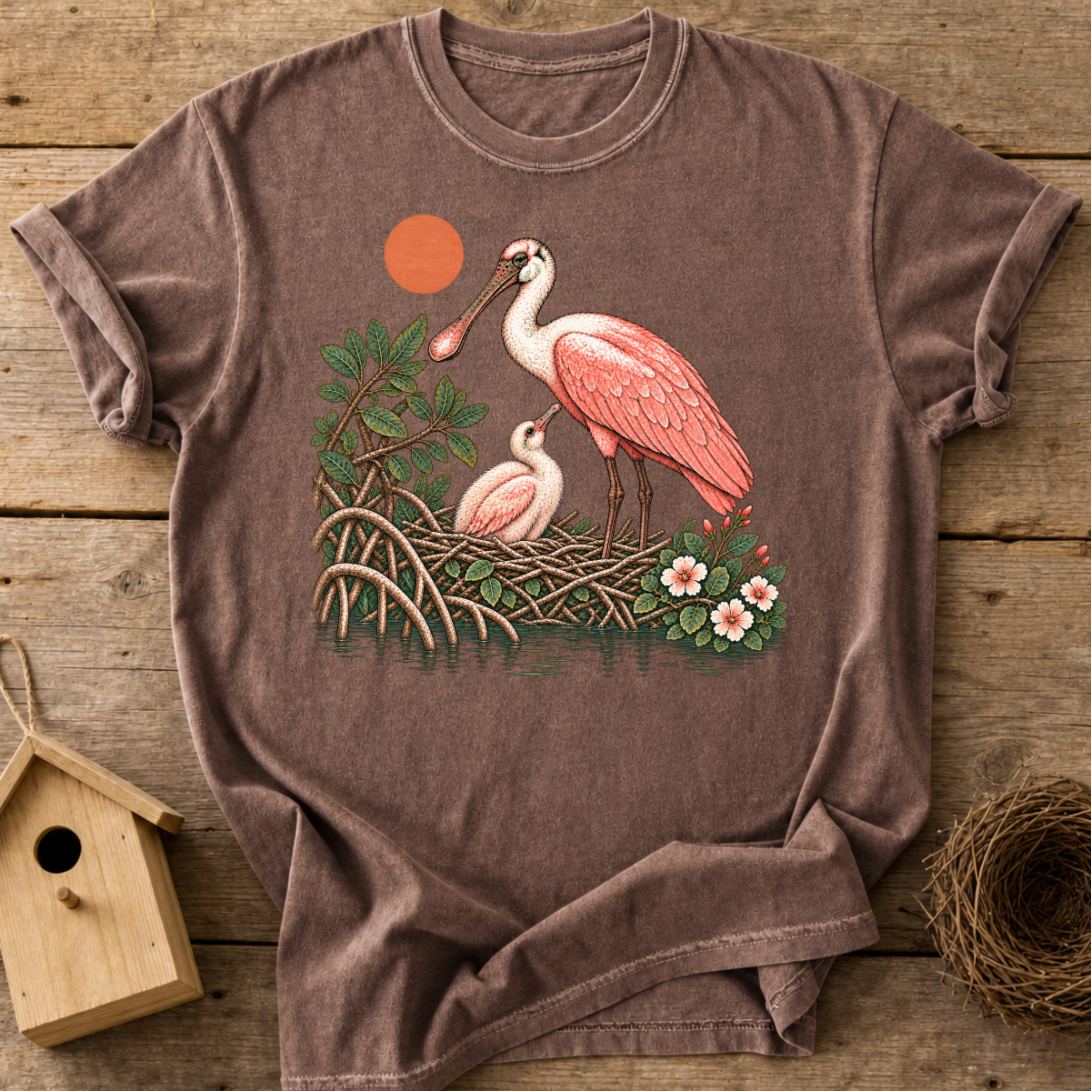 Roseate Spoonbill Family T-Shirt