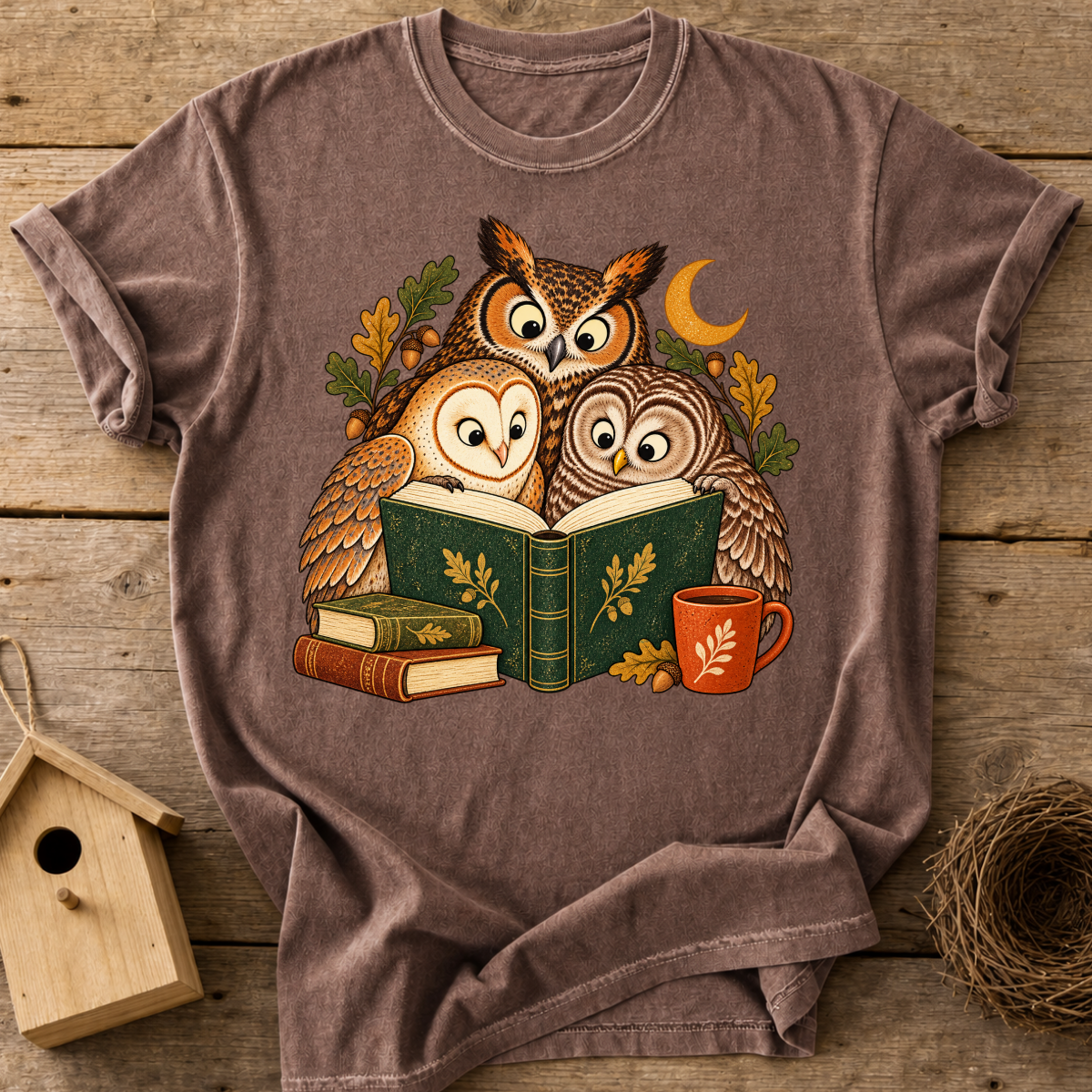 Cozy Reading Owls T-Shirt