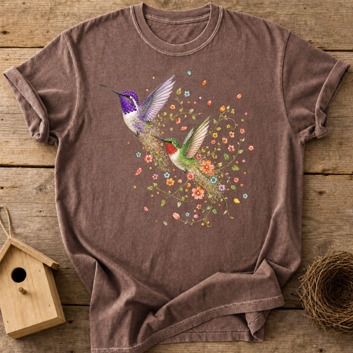 Floral Hummingbird T-Shirt
