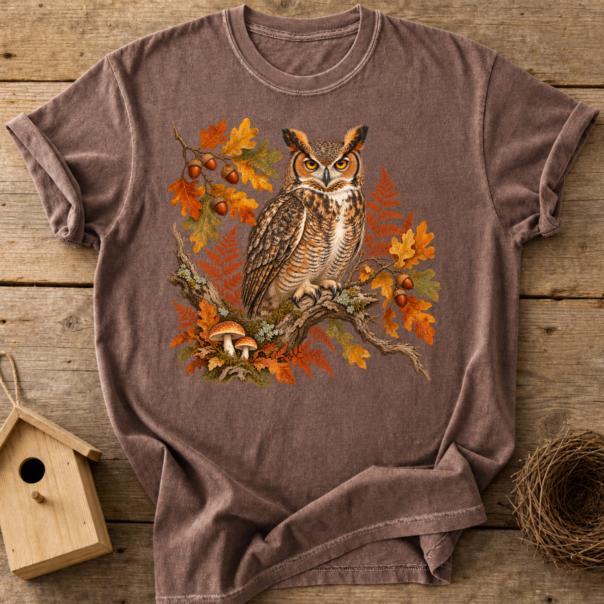 Fall Woodland Owl T-Shirt