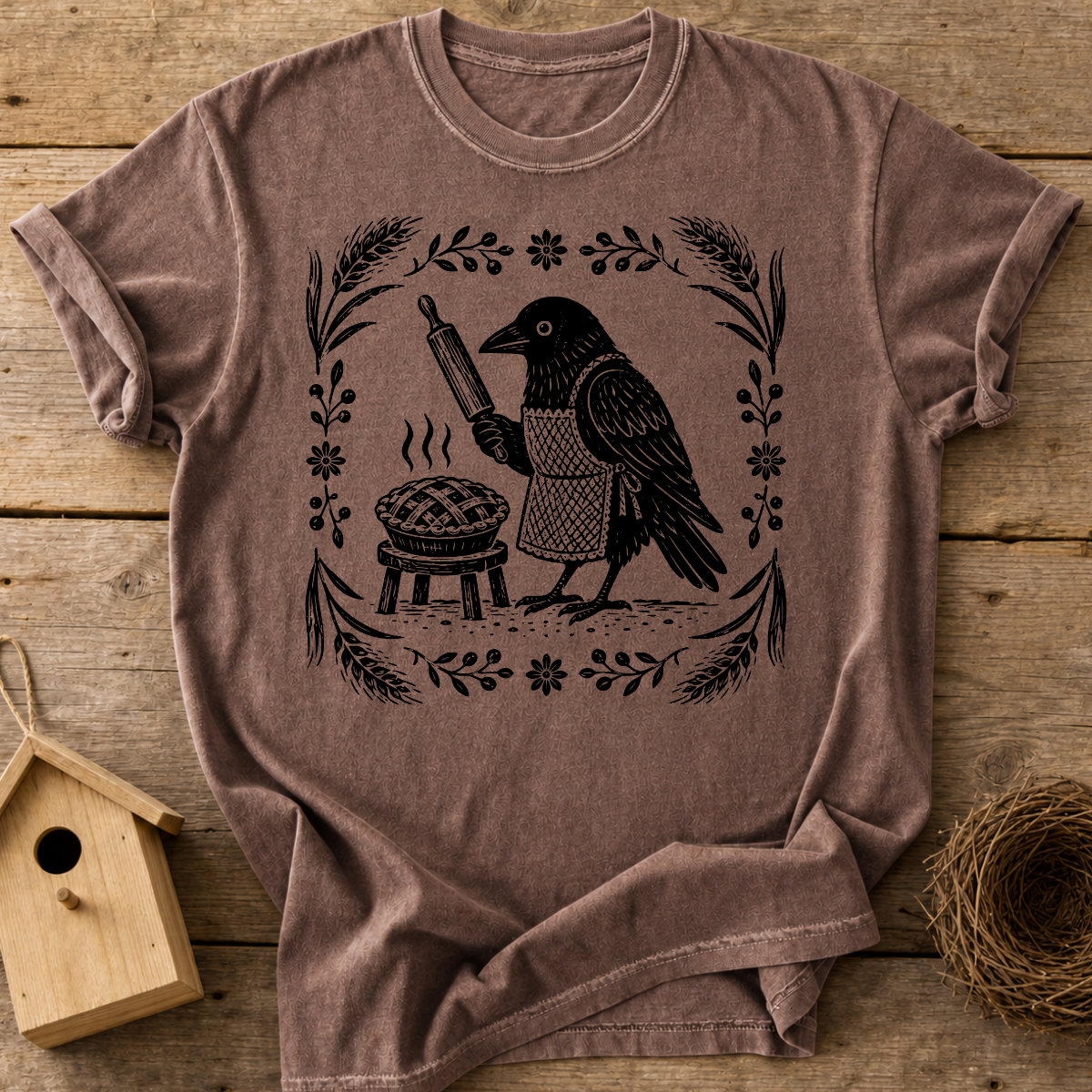 Baker Crow Woodblock T-Shirt