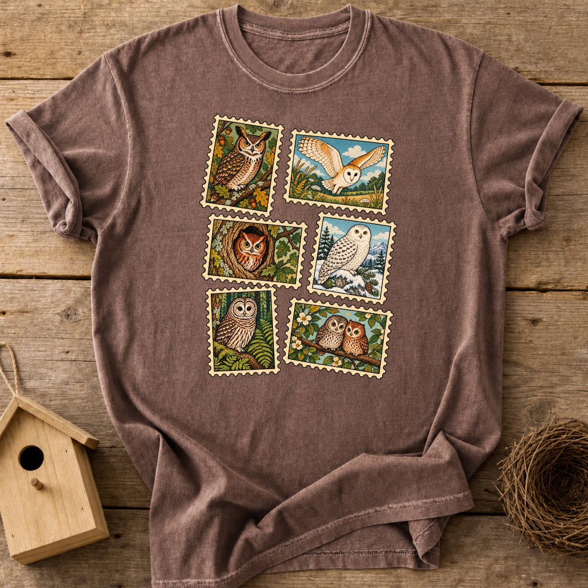 Owl Stamp Collection T-Shirt