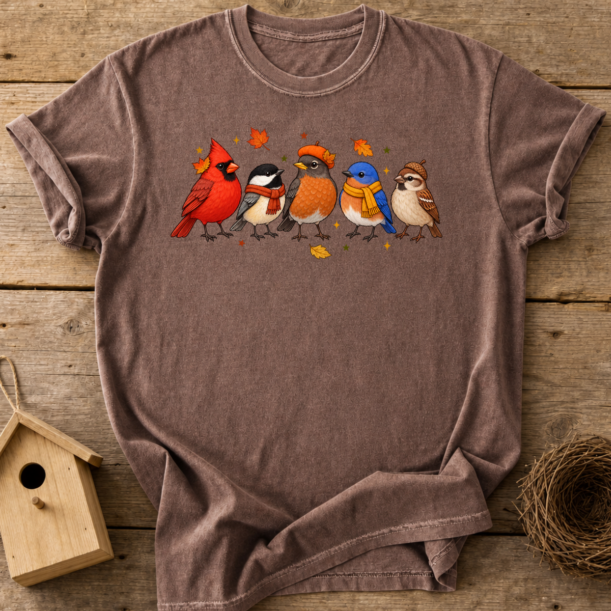 Cozy Autumn Birds T-Shirt