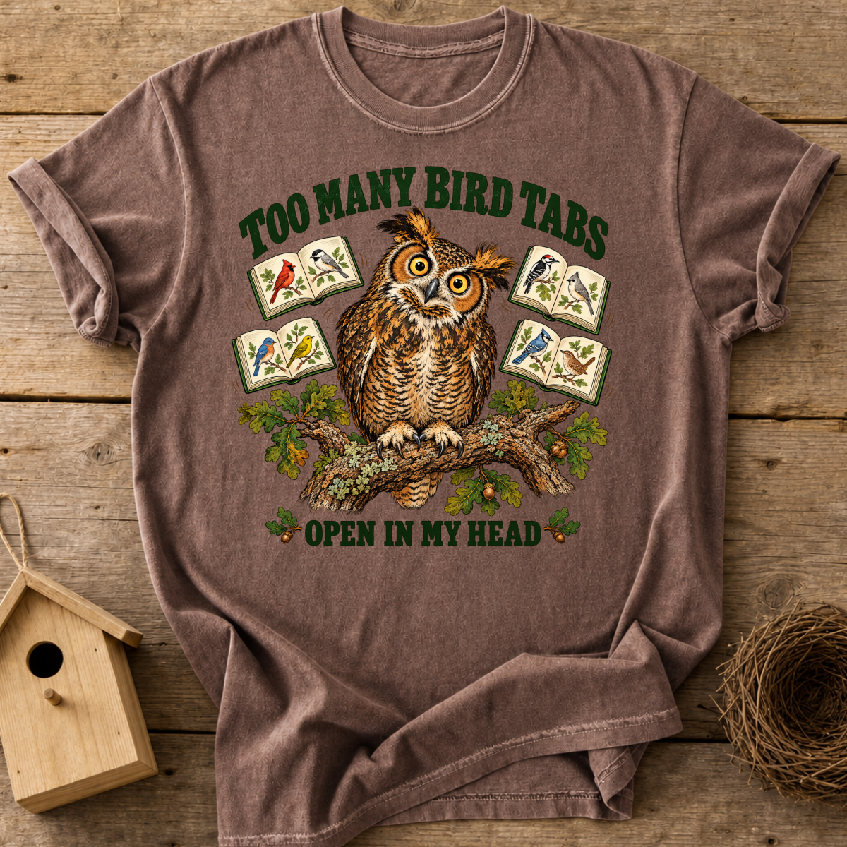 Too Many Bird Tabs T-Shirt