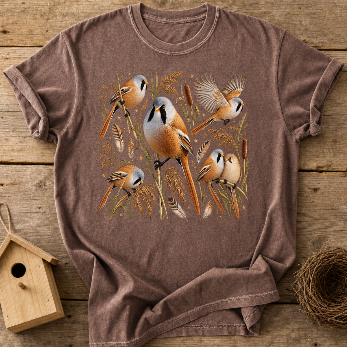 Bearded Reedling Flock T-Shirt