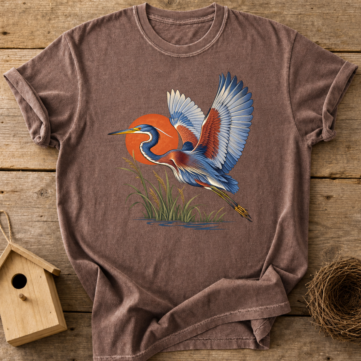 Sunset Heron Flight T-Shirt