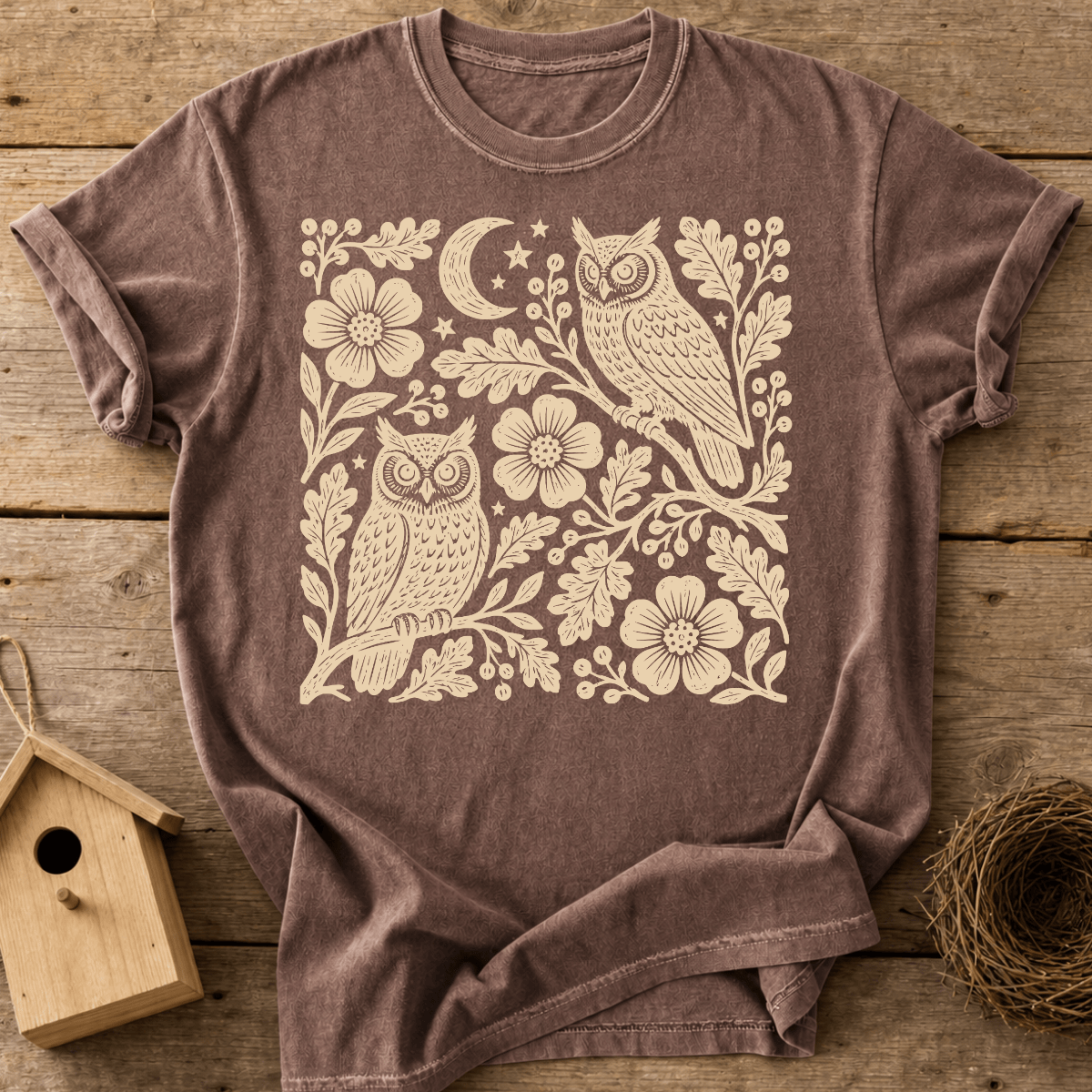 Night Owls Woodblock T-Shirt