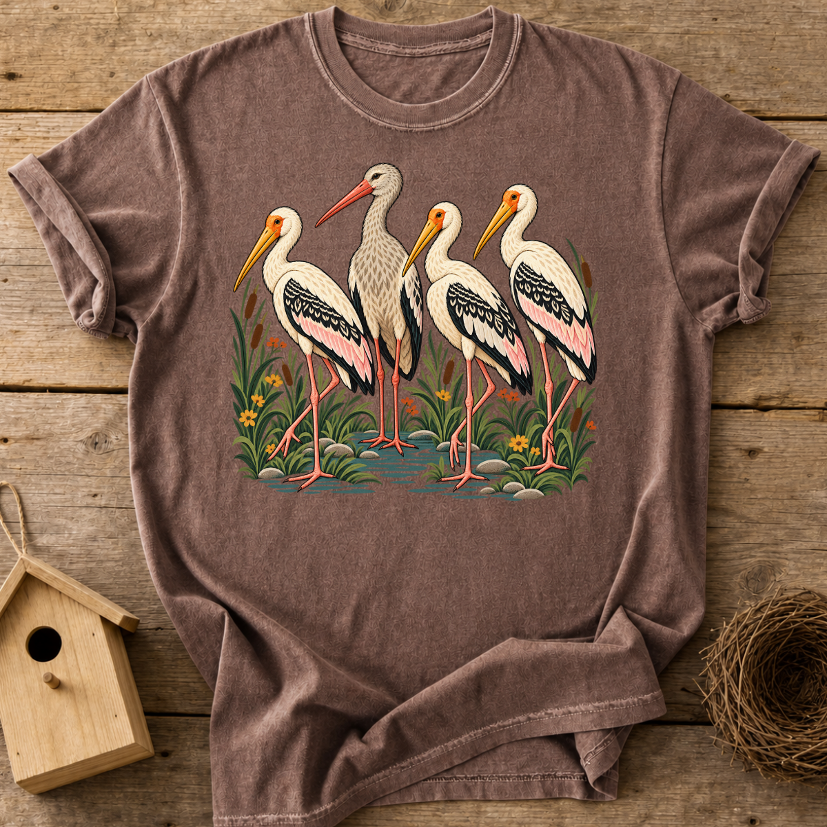 Stork Wetland Gathering T-Shirt