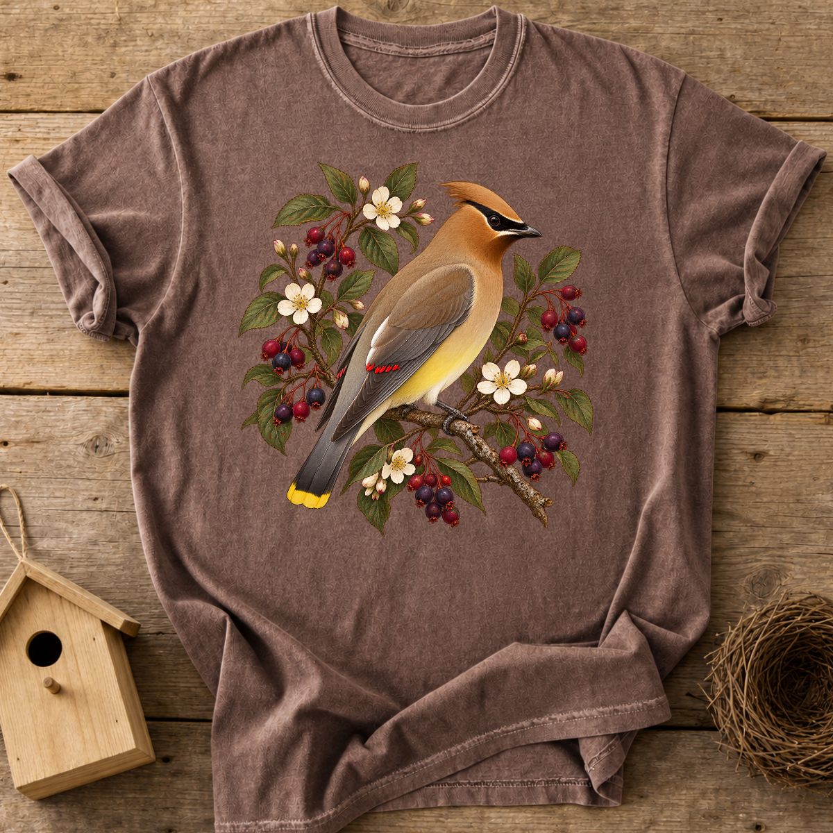 Cedar Waxwing Blossom T-Shirt