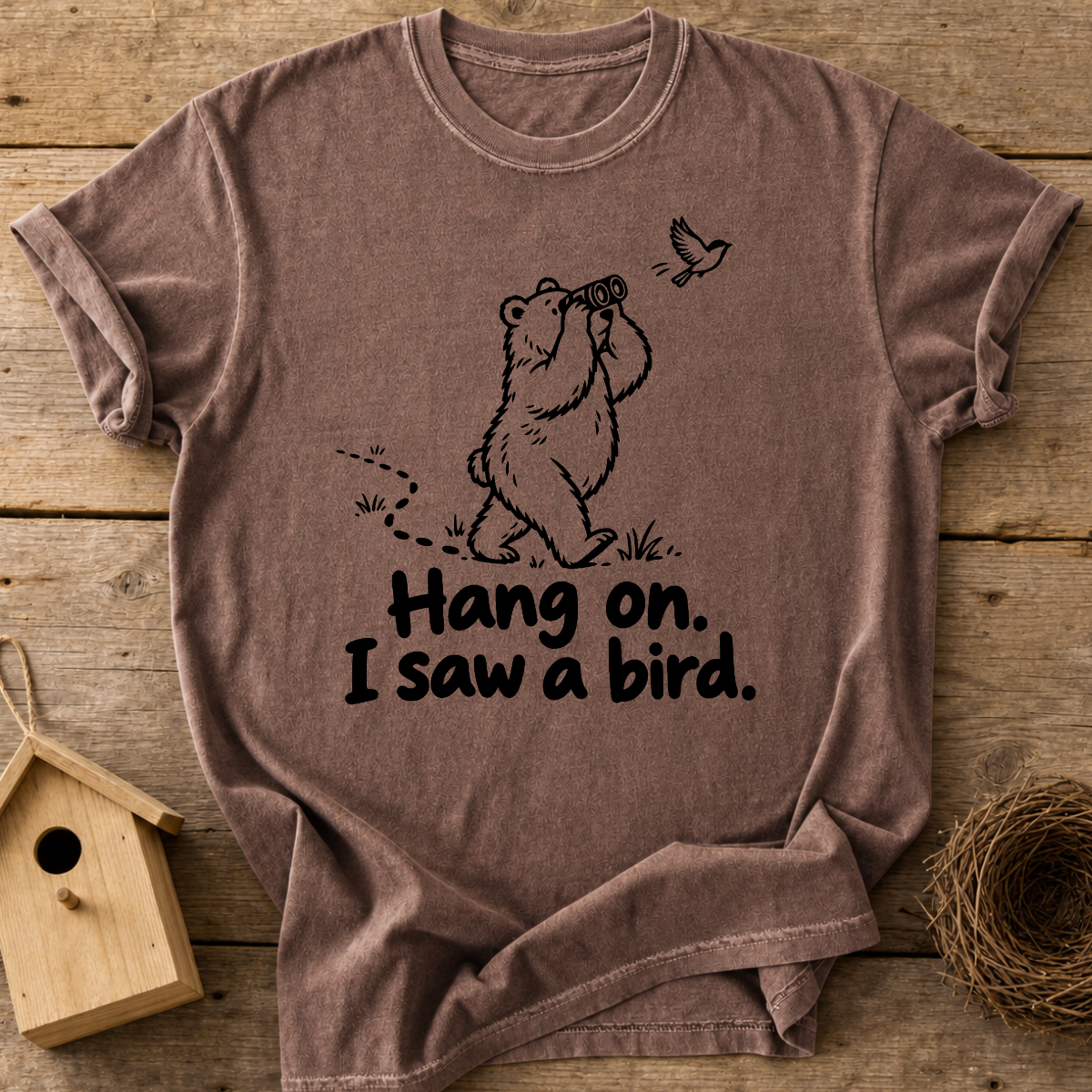 Birdwatching Bear T-Shirt