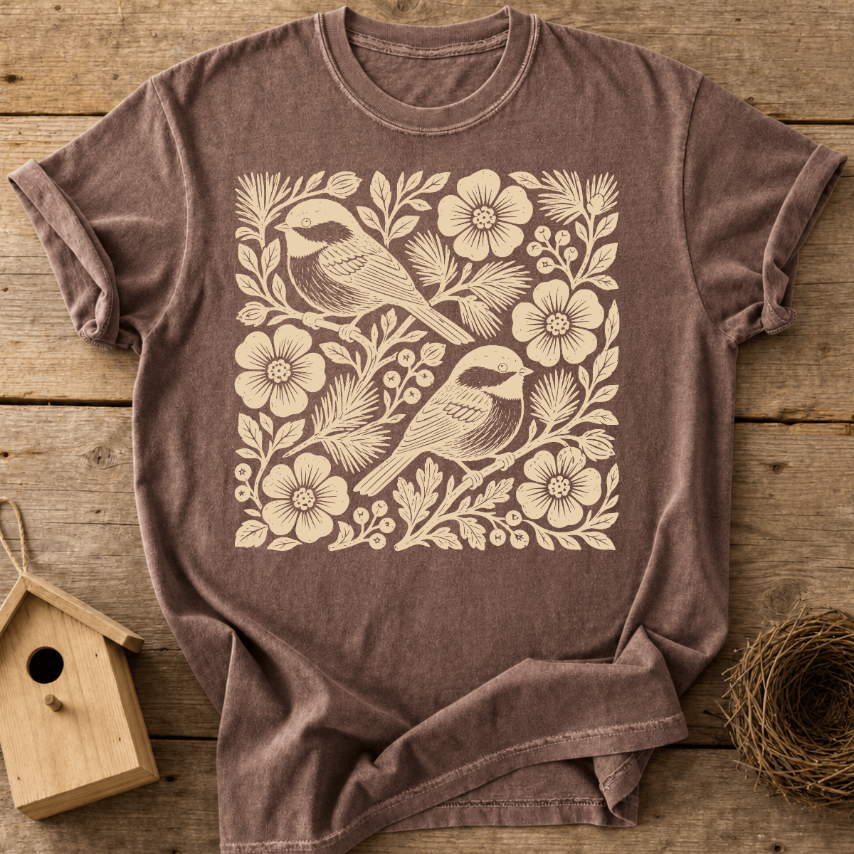 Folk Chickadees T-Shirt