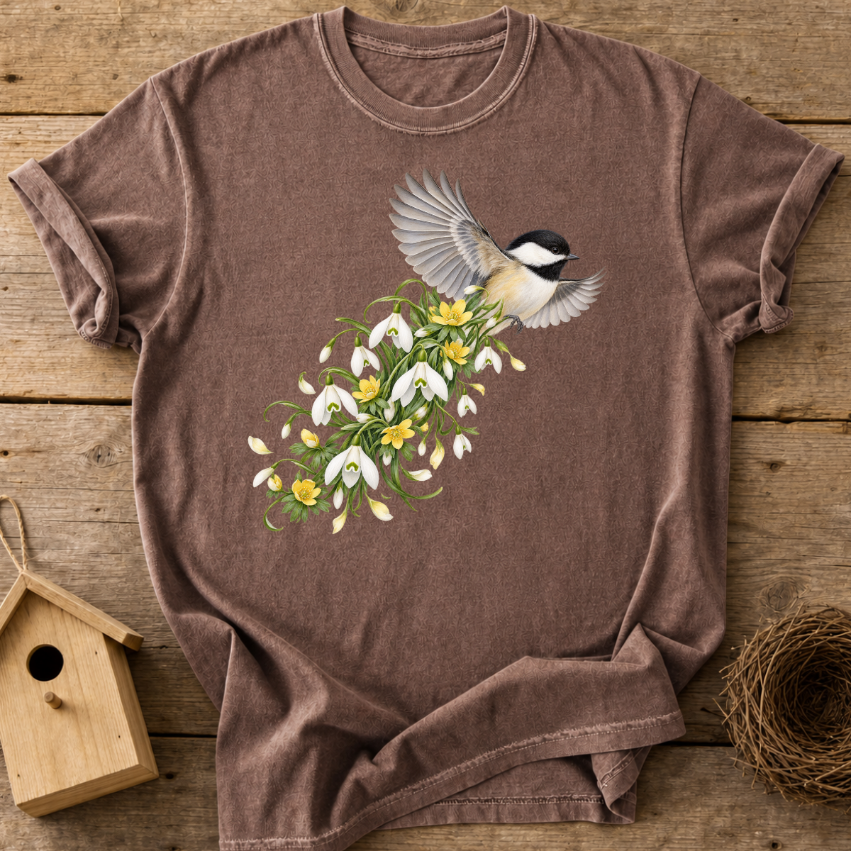 Chickadee Floral Flight T-Shirt