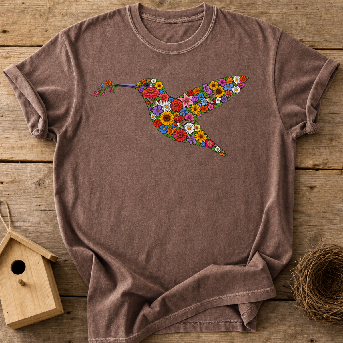 Floral Hummingbird T-Shirt
