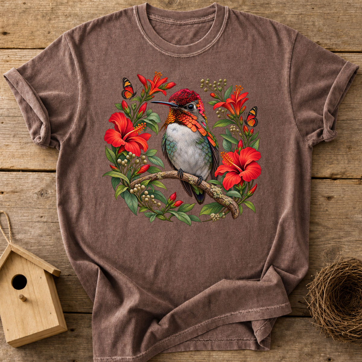 Bee Hummingbird Blooms T-Shirt