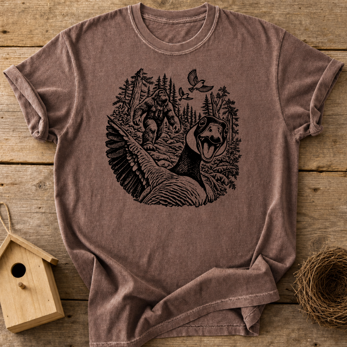 Goose Bigfoot Selfie T-Shirt