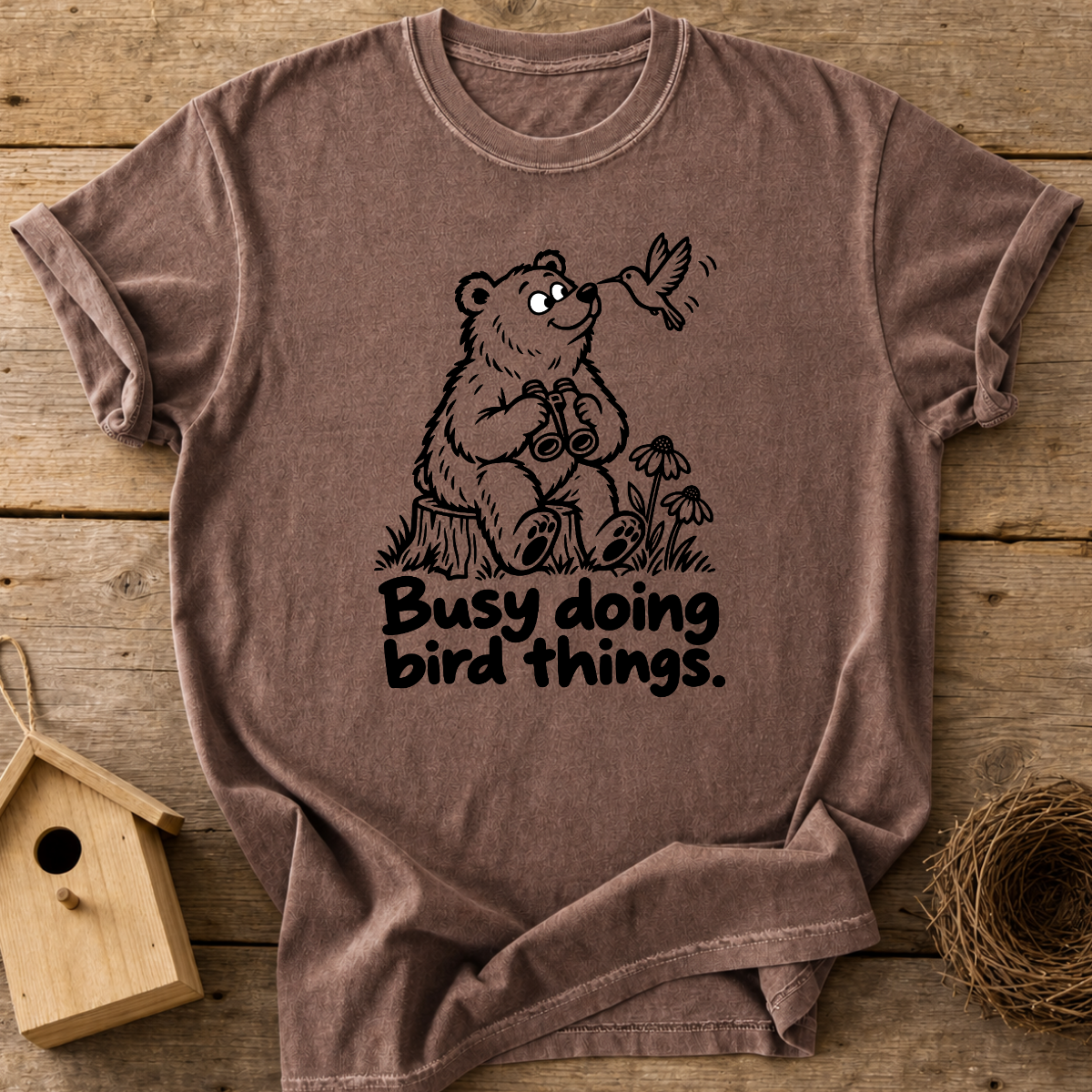 Busy Birding Bear T-Shirt