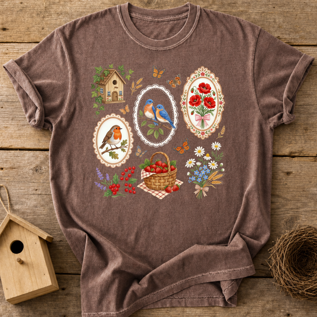 Cottage Birds T-Shirt
