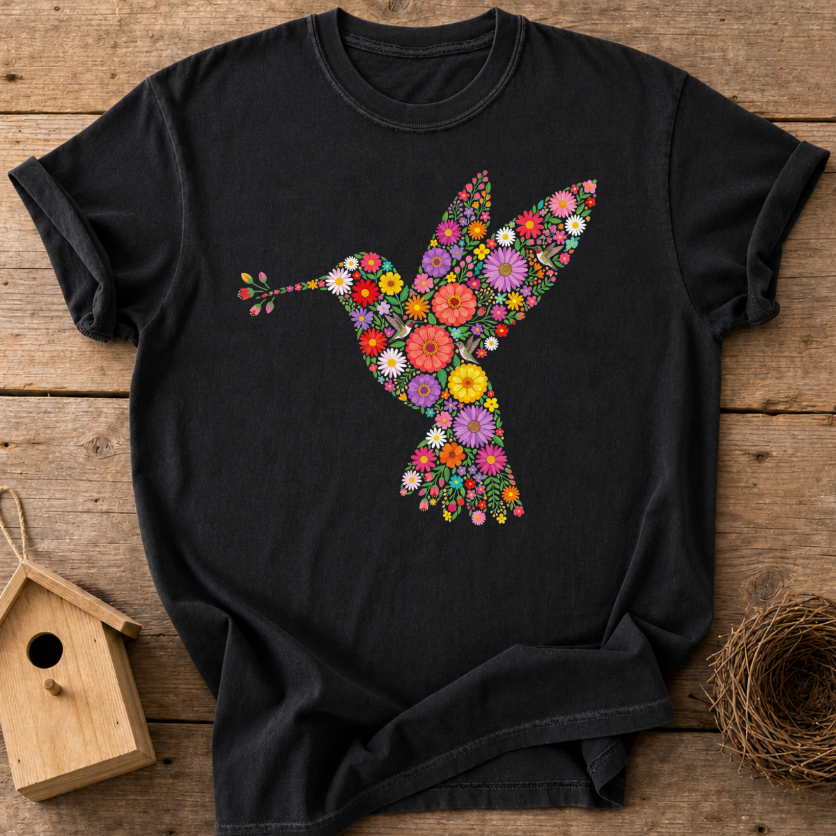 Flower Hummingbird T-Shirt