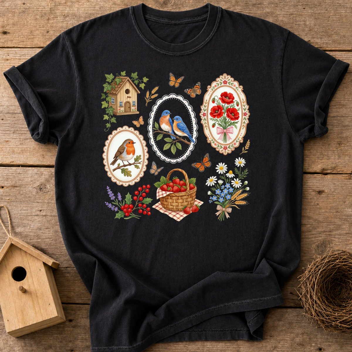 Cottage Birds T-Shirt