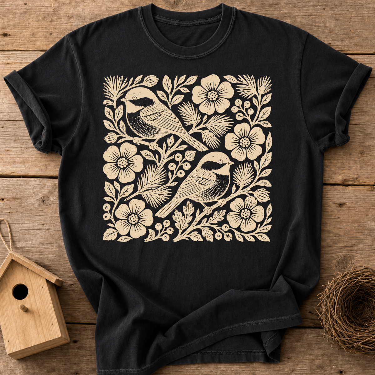Folk Chickadees T-Shirt