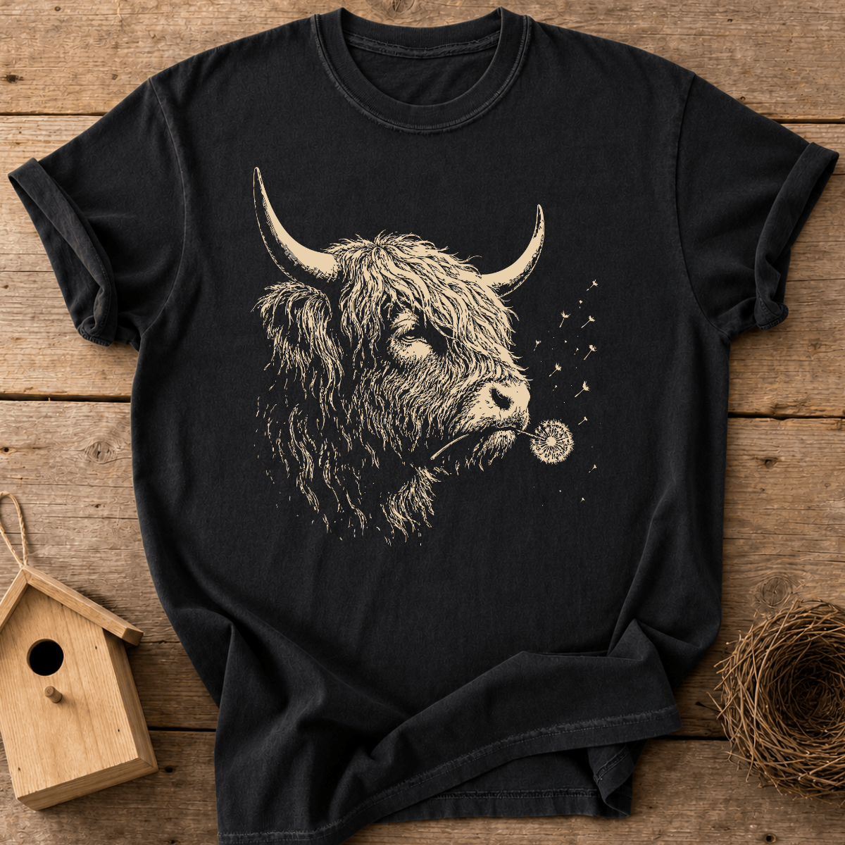 Highland Cow Dandelion T-Shirt