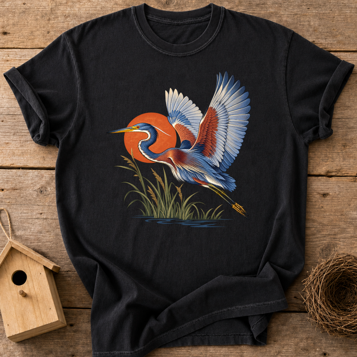 Sunset Heron Flight T-Shirt