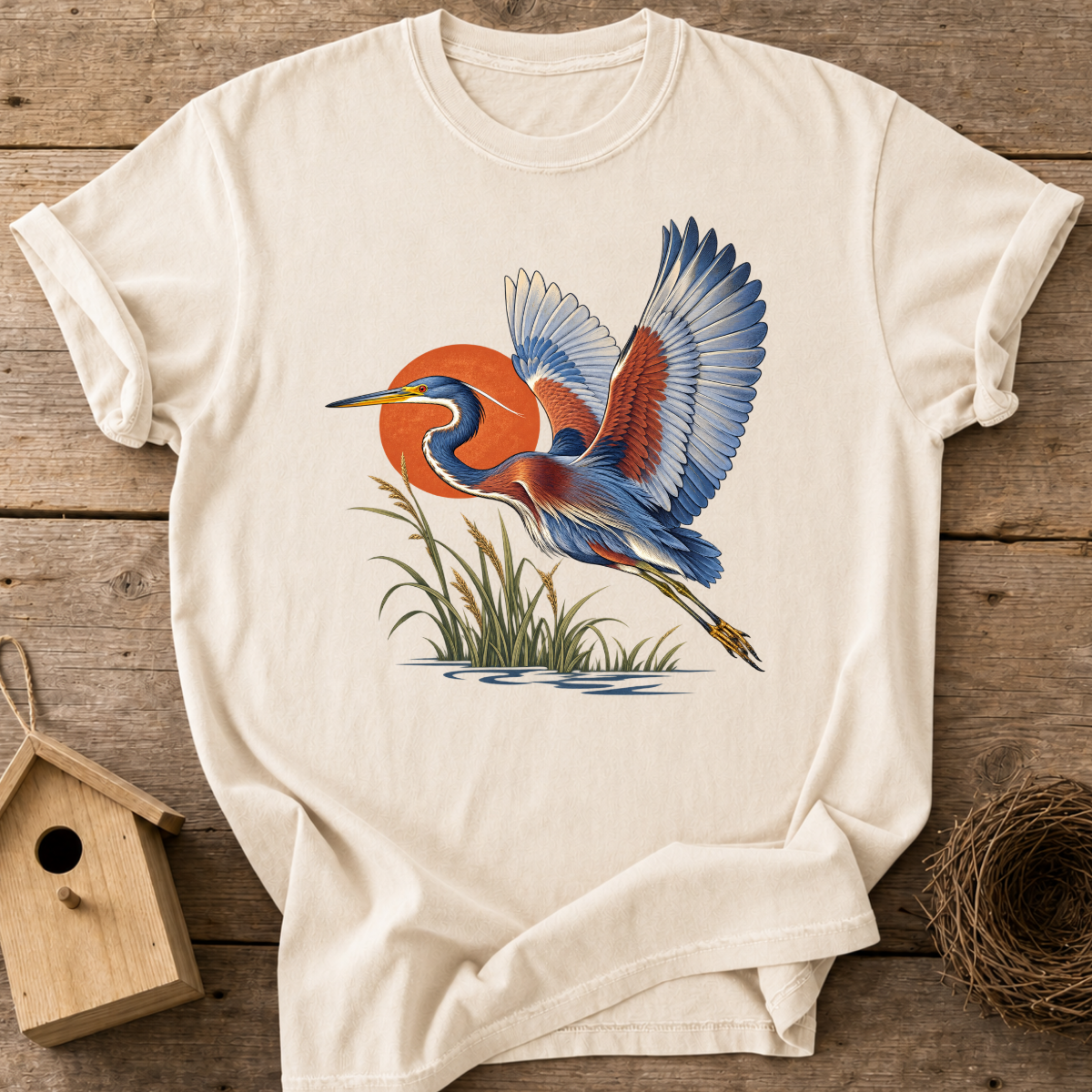 Sunset Heron Flight T-Shirt