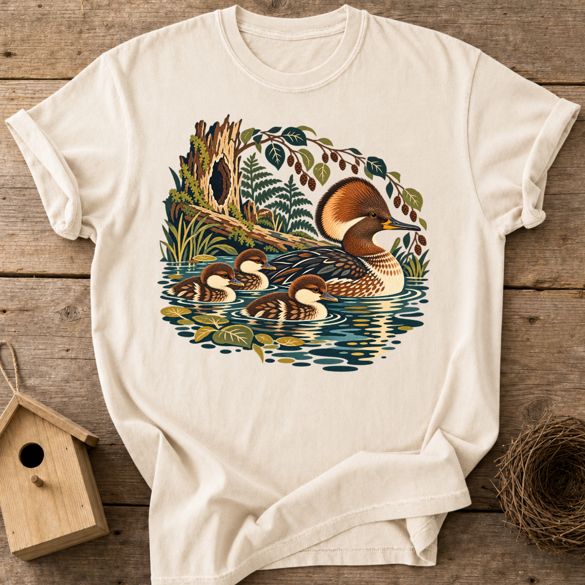 Woodland Merganser Family T-Shirt