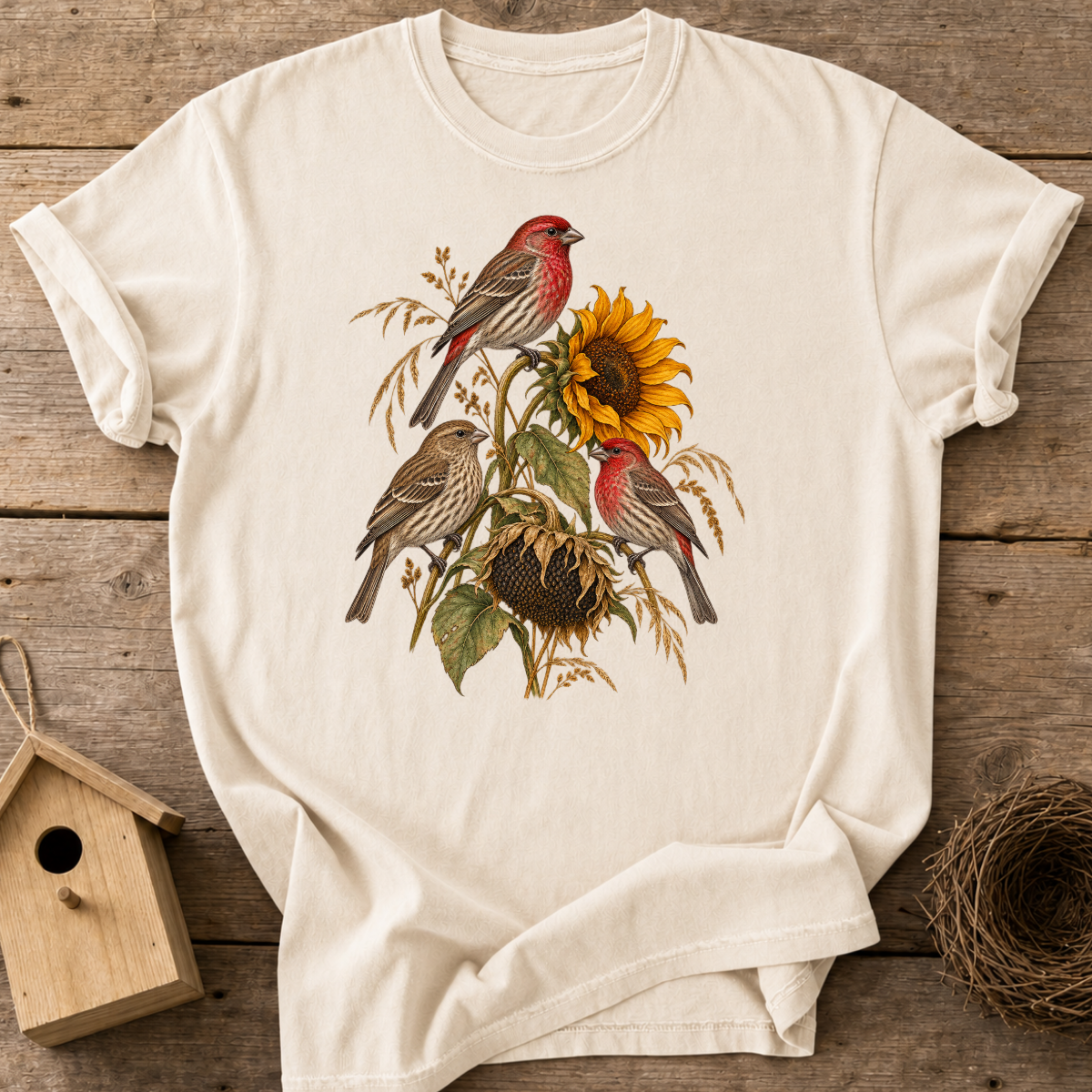 Finches & Sunflowers T-Shirt