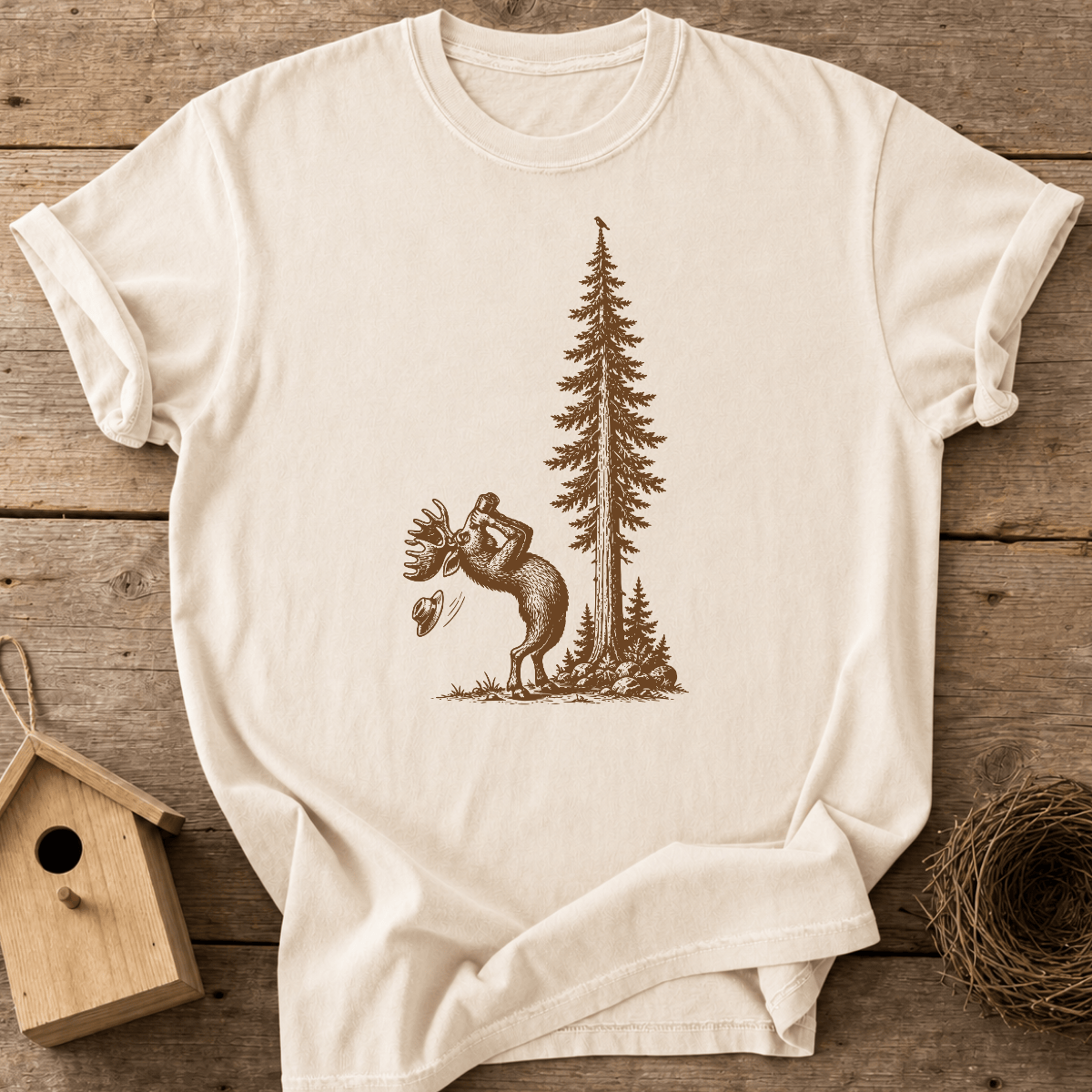 Birdwatching Moose T-Shirt