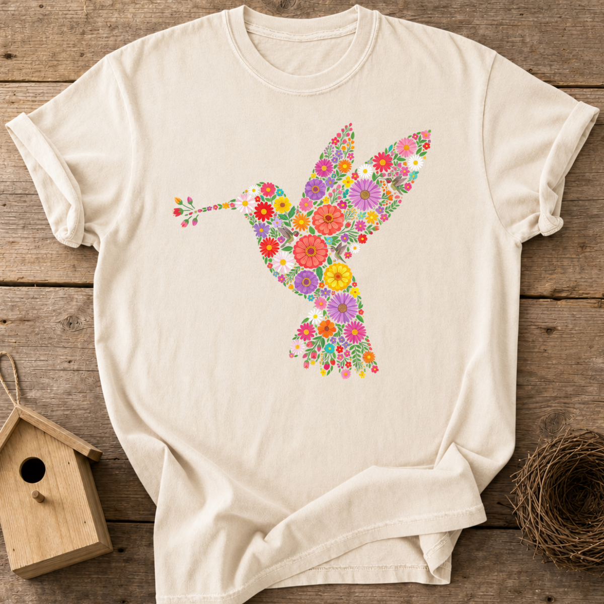 Flower Hummingbird T-Shirt
