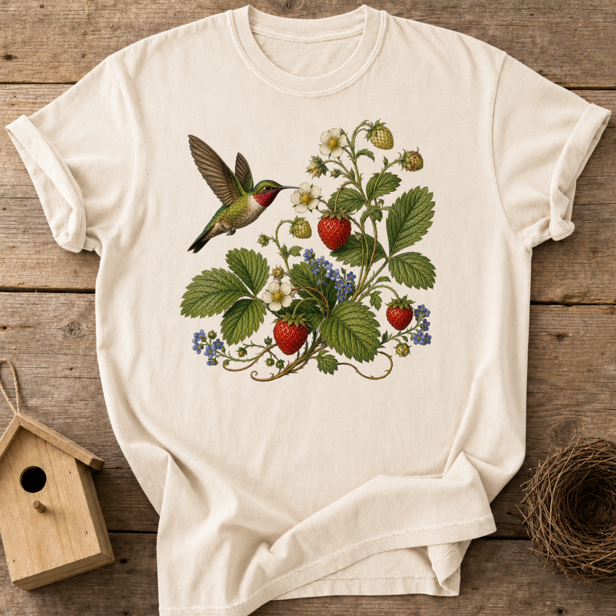 Hummingbird Strawberries T-Shirt