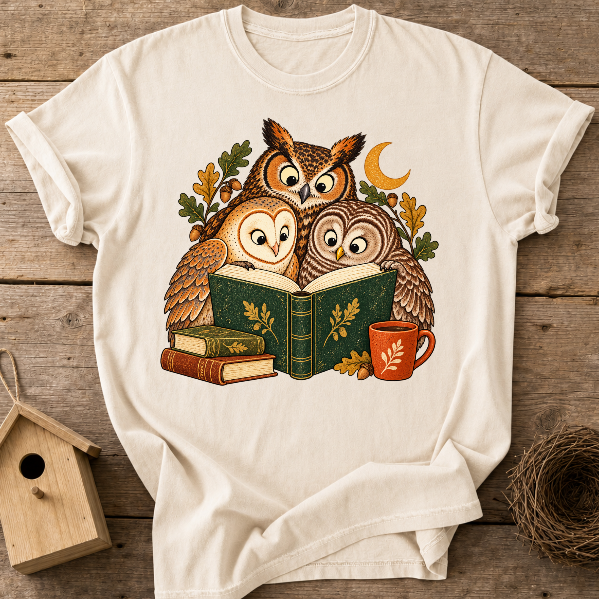 Cozy Reading Owls T-Shirt